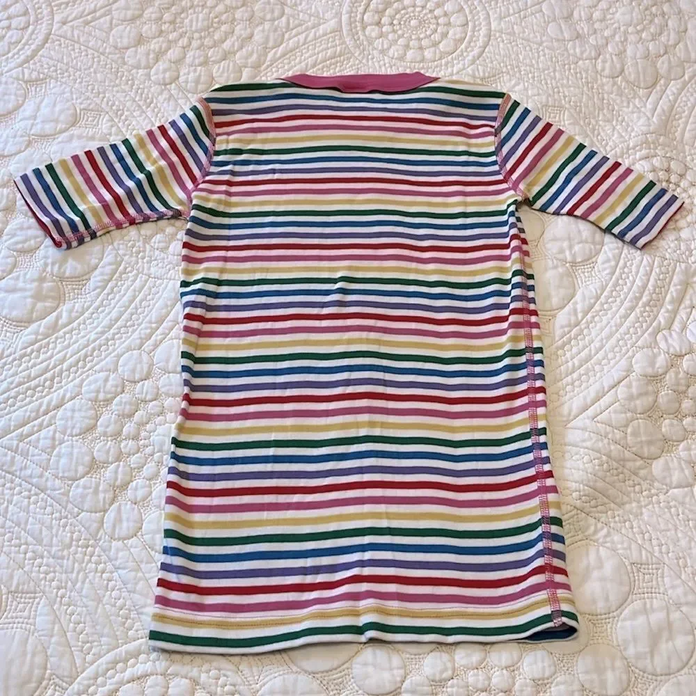 Hanna Andersson short sleeve rainbow stripe pajama set size 12